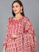 Women Pink Cotton Blend Floral Printed